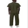 Adar Durable Unisex Scrubs Set - Classic V-Neck Scrub Top & Drawstring Scrub Pants For Men & Women - 701 - Olive - S view 2