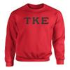 Fashion Greek Tau Kappa Epsilon Twill Letter Crewneck Sweatshirt Red XXL view 1