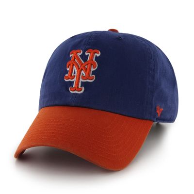 MLB New York Mets '47 Brand Clean Up Two Tone Adjustable Cap, One Size, Royal