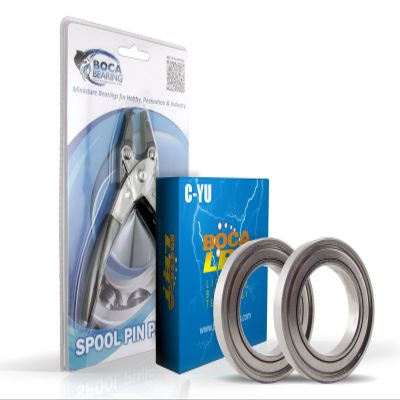 BOCA BEARING - Compatible/Replacement for Abu Garcia Revo STX Baitcaster YZ Bearing Upgrade Kit & Spool Pin Pliers Combo FR093C-YZZ-COMBO-004