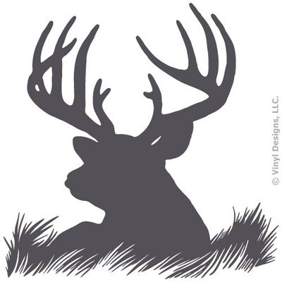 Deer Head Silhouette Buck Hunting Vinyl Wall Decal Sticker Art, Home Decor, Mural
