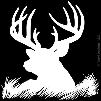 Deer Head Silhouette Buck Hunting Vinyl Wall Decal Sticker Art, Home Decor, Mural