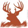 Deer Head Silhouette Buck Hunting Vinyl Wall Decal Sticker Art, Home Decor, Mural view 1