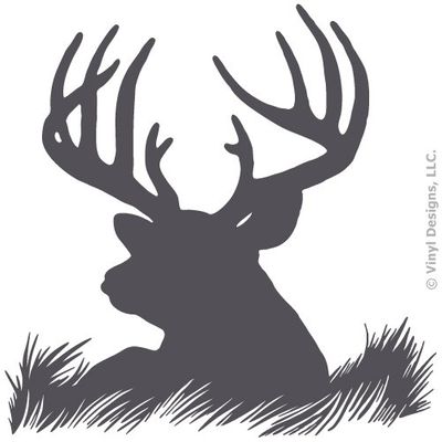 Deer Head Silhouette Buck Hunting Vinyl Wall Decal Sticker Art, Home Decor, Mural