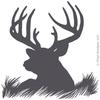 Deer Head Silhouette Buck Hunting Vinyl Wall Decal Sticker Art, Home Decor, Mural view 1