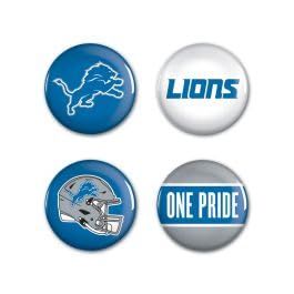 NFL Detroit Lions Round Button (4 Pack), 1 1/4"