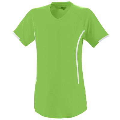 Augusta Sportswear Girls' Heat Jersey, Lime/White, Small