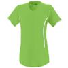 Augusta Sportswear Girls' Heat Jersey, Lime/White, Small view 1