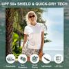 Kanu Surf Women's UPF 50+ Short Sleeved Active Swim Shirt Rashguard & Workout Top, White/Grey, Medium view 2