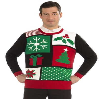 Forum Novelties Adult Jolly Holiday Ugly Christmas Sweater, Medium
