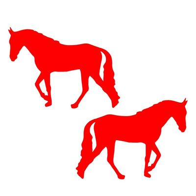 2X Reflective Decal Sticker Tennessee WalkerTrotter Horse Facing Each Direction, Great On Horse Trailer, Truck, Car, Tack Box Or Equipment Approx 5 Inch Tall in Red