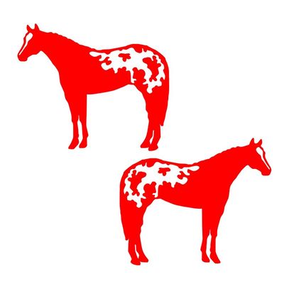 2X Reflective Decal Sticker Appaloosa Horse for Horse Trailer Truck Car Tack Box or Equipment Approx 5 Inch Tall in Red Vinyl