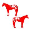 2X Reflective Decal Sticker Appaloosa Horse for Horse Trailer Truck Car Tack Box or Equipment Approx 5 Inch Tall in Red Vinyl view 1