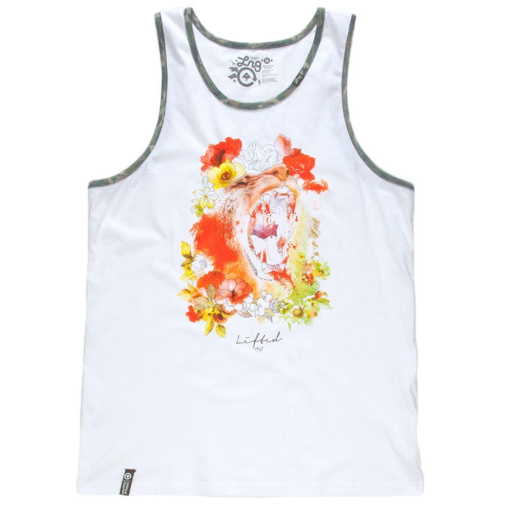LRG Men's Flower Growler Tank Top, White, Small