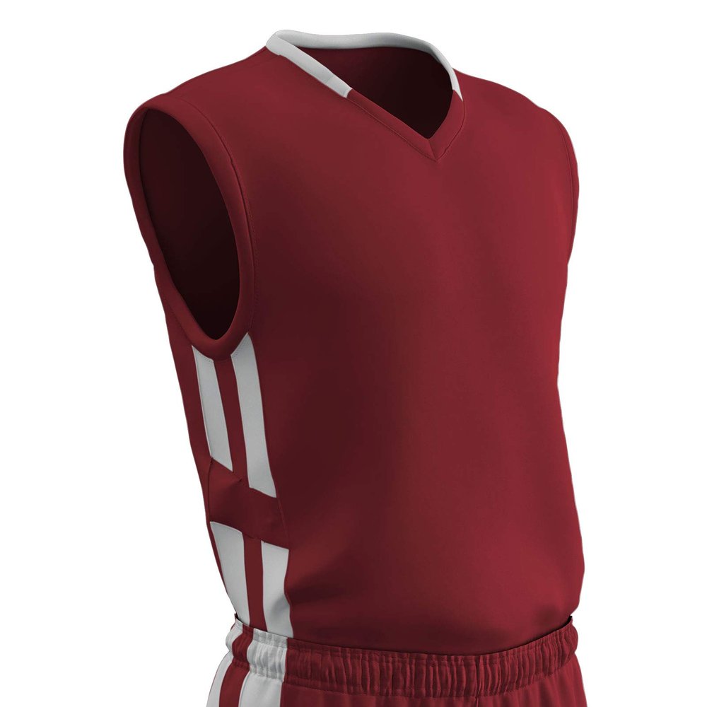 Champro Unisex-Youth Varies Muscle Basketball Jersey, Cardinal, White, Youth X-Large