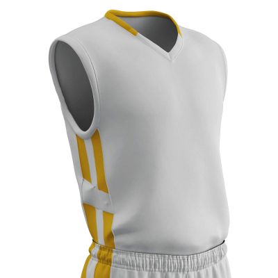Champro Unisex-Youth Muscle Basketball Jersey, White, Gold, Youth Medium