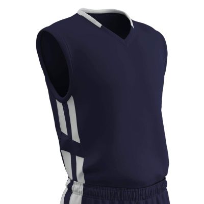 Champro Unisex-Youth Muscle Basketball Jersey, Navy, White, Youth Medium