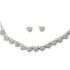 Topwholesalejewel Silver Crystal Rhinestone Heart Shape Stud Earrings & Heart Line Necklace Jewelry Set view 2
