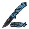 Master USA MU-A001DB Spring Assist Folding Knife, Black Blade, Digital Blue Camo Handle, 4-1/2-Inch Closed view 1