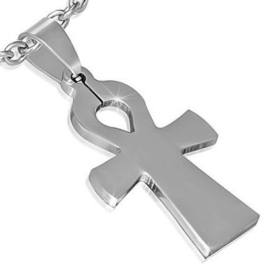 3.2x2mm Stainless Steel Engravable Ankh-Egyptian Cross Pendant