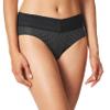 Olga Warner's Women's No Pinching No Problems Dig-Free Comfort Waist with Lace Microfiber Hipster 5609J, Black White Dot, Small view 3