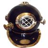 Diver Helmet: Classic Black Steel & Brass Full Size 18" Ultra Heavy Us Navy view 1