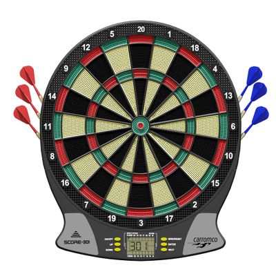 Carromco Electronic Dart Board Score 2nd Generation 92016 Unisex Adult, Black, Red, Green, Yellow