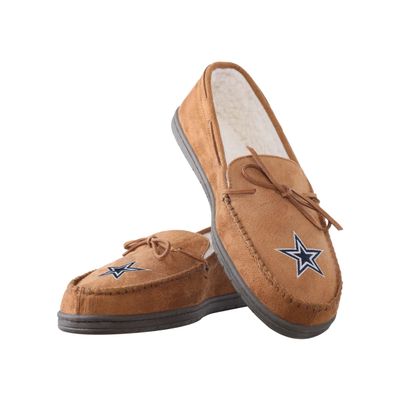 FOCO Dallas Cowboys NFL Mens Team Logo Moccasin Slippers - L