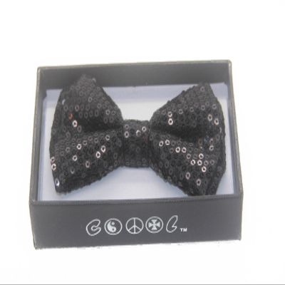 NEW Tuxedo Classic BowTie Sequin Neckwear Adjustable Unisex Bow Tie (Black)