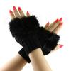 Women Girls Soft Wool Knit Faux Fur Winter Fingerless Gloves Cold Weather Mitten Arm Hand Warmer, Long/Medium/Short Sleeve view 2