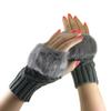 Women Girls Soft Wool Knit Faux Fur Winter Fingerless Gloves Cold Weather Mitten Arm Hand Warmer, Long/Medium/Short Sleeve view 1