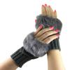 Women Girls Soft Wool Knit Faux Fur Winter Fingerless Gloves Cold Weather Mitten Arm Hand Warmer, Long/Medium/Short Sleeve view 2