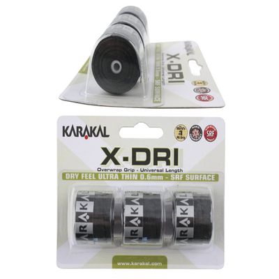 Karakal X-DRI Overgrip - Tennis - Badminton - Squash (Black)