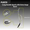 SOTO Foldable Pocket Camping Spork - Stainless Steel & Ultralight Backpacking Spoon Fork with Long Handle for Travel, Hiking, Picnic, & Outdoor view 2