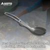 SOTO Foldable Pocket Camping Spork - Stainless Steel & Ultralight Backpacking Spoon Fork with Long Handle for Travel, Hiking, Picnic, & Outdoor view 4