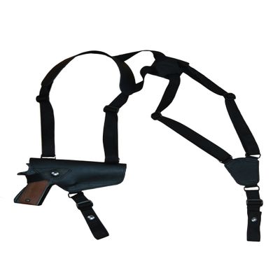 Barsony Horizontal Black Leather Shoulder Holster for S&W M&P 9mm 40 45 Right
