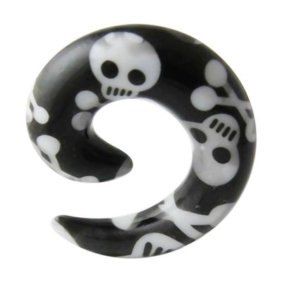 1 Piece of 10mm Fancy Skull UV Acrylic Spiral Tapers - Expander - Stretching - Gauge Ear Plug Body Piercing Jewelry