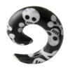 1 Piece of 10mm Fancy Skull UV Acrylic Spiral Tapers - Expander - Stretching - Gauge Ear Plug Body Piercing Jewelry view 1