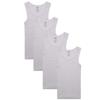 Buyless Fashion Boys Scoop Neck Tagless Undershirts Soft Cotton Tank Top (4 Pack) 2-3 White view 2