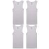 Buyless Fashion Boys Scoop Neck Tagless Undershirts Soft Cotton Tank Top (4 Pack) 2-3 White view 3
