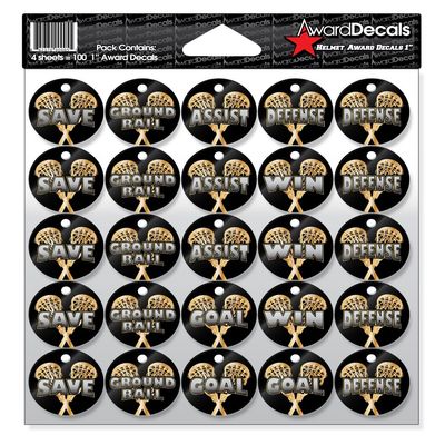 Award Decals Multi Lacrosse Sticker Set (100 Decals) 1" The Original Premium 20mil Thick Helmet Decals Made in The USA Since 1976