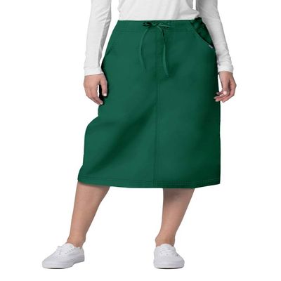 Adar Universal Scrub Skirts for Women - Mid-Calf Drawstring Scrub Skirt - 707 - Hunter Green - 8