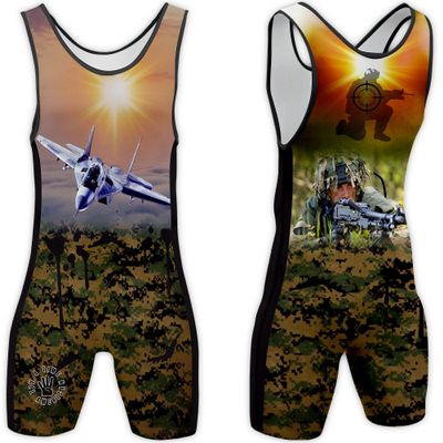 4 Time All American Sublimated Wrestling Singlet  Stitched & Durable Mens Singlet  Singlet for Wrestling, MMA & Powerlifting Wrestling Singlet Youth Boys (One Shot, XXXS/YM 41-50 lbs.)