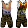4 Time All American Sublimated Wrestling Singlet  Stitched & Durable Mens Singlet  Singlet for Wrestling, MMA & Powerlifting Wrestling Singlet Youth Boys (One Shot, XXXS/YM 41-50 lbs.) view 1