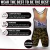 4 Time All American Sublimated Wrestling Singlet  Stitched & Durable Mens Singlet  Singlet for Wrestling, MMA & Powerlifting Wrestling Singlet Youth Boys (One Shot, XXXS/YM 41-50 lbs.) view 2