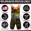 4 Time All American Sublimated Wrestling Singlet  Stitched & Durable Mens Singlet  Singlet for Wrestling, MMA & Powerlifting Wrestling Singlet Youth Boys (One Shot, XXXS/YM 41-50 lbs.) view 4