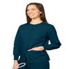 Adar Uniforms, Universal Scrubs for Women - Round Neck Warm-Up Scrub Jacket - 602 - Caribbean Blue - XS view 3
