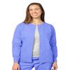 Adar Universal Scrubs for Women - Round Neck Warm-Up Scrub Jacket - 602 - Ceil Blue - 3X view 1
