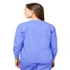 Adar Universal Scrubs for Women - Round Neck Warm-Up Scrub Jacket - 602 - Ceil Blue - 3X view 2