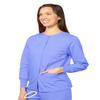 Adar Universal Scrubs for Women - Round Neck Warm-Up Scrub Jacket - 602 - Ceil Blue - 3X view 3